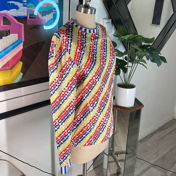 Opening ceremony long sleeve RBY Red Blue Yellow striped shirt - Picture 4 of 12